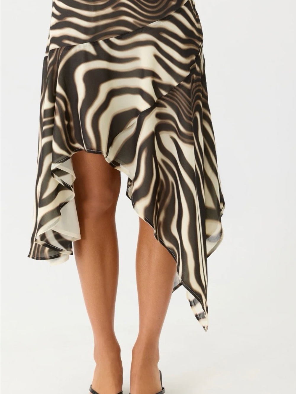 Peppermayo Kia Low Rise Asymmetrical Midi Skirt - Zebra × 1